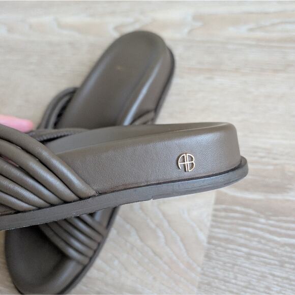 Anine Bing Ipanema Brown Leather Slides/Sandals, size 41 - Picture 7 of 10